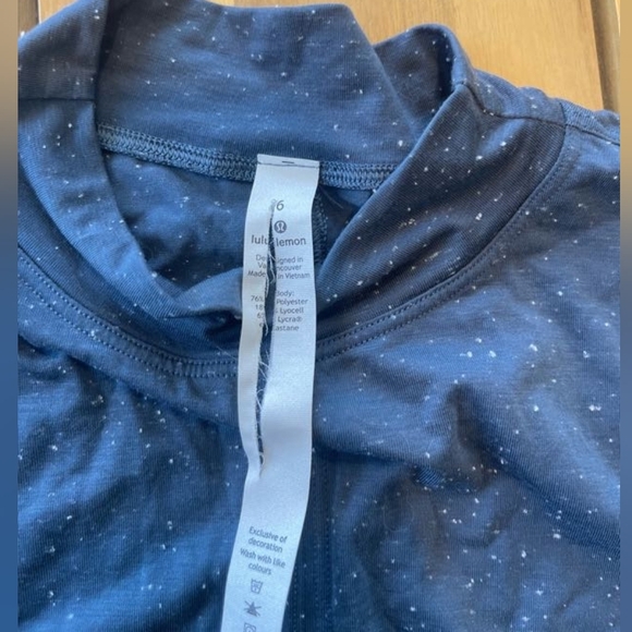 Lululemon Athletica Black Speckled Sleeveless Muscle Tee with Tie Front Size 6 - Picture 3 of 3